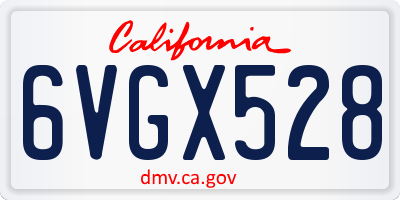 CA license plate 6VGX528