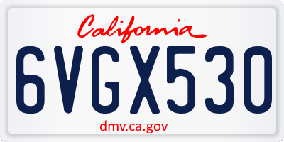 CA license plate 6VGX530