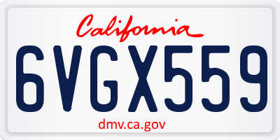 CA license plate 6VGX559
