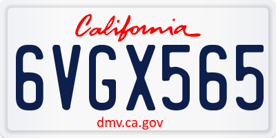 CA license plate 6VGX565