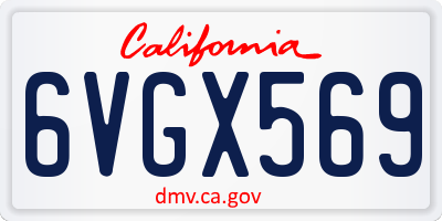 CA license plate 6VGX569