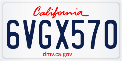 CA license plate 6VGX570