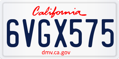 CA license plate 6VGX575