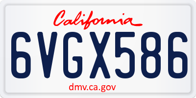 CA license plate 6VGX586