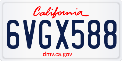 CA license plate 6VGX588