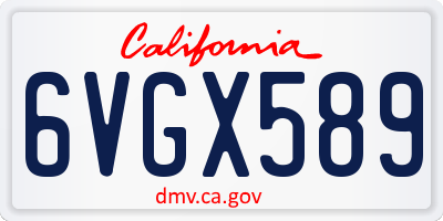 CA license plate 6VGX589