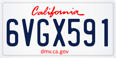 CA license plate 6VGX591