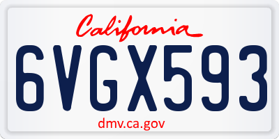 CA license plate 6VGX593