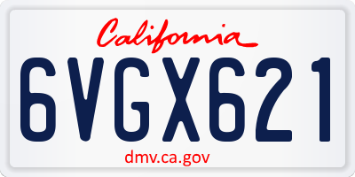 CA license plate 6VGX621
