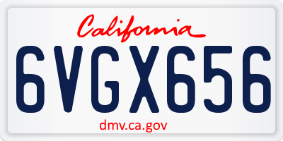 CA license plate 6VGX656
