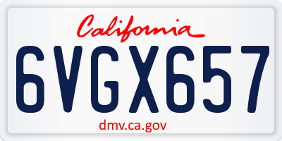 CA license plate 6VGX657