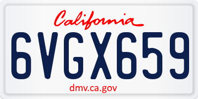 CA license plate 6VGX659