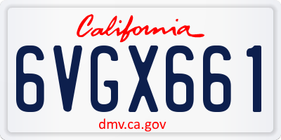 CA license plate 6VGX661
