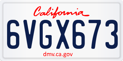 CA license plate 6VGX673