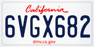 CA license plate 6VGX682
