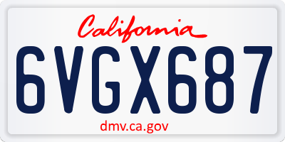 CA license plate 6VGX687