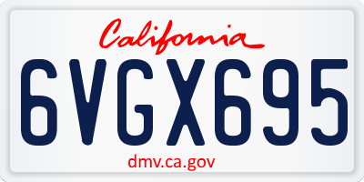 CA license plate 6VGX695