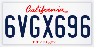 CA license plate 6VGX696