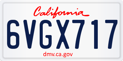 CA license plate 6VGX717
