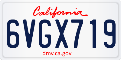 CA license plate 6VGX719
