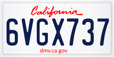 CA license plate 6VGX737