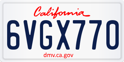CA license plate 6VGX770