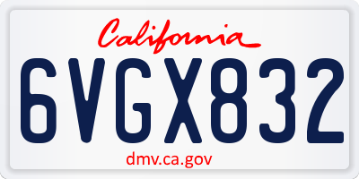CA license plate 6VGX832