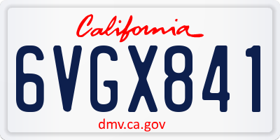 CA license plate 6VGX841