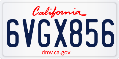 CA license plate 6VGX856