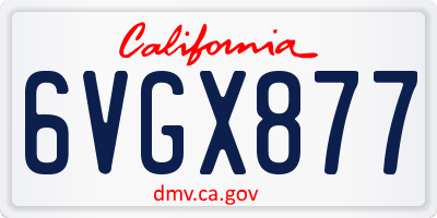 CA license plate 6VGX877