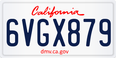 CA license plate 6VGX879