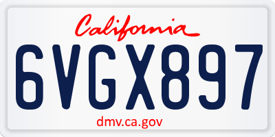 CA license plate 6VGX897