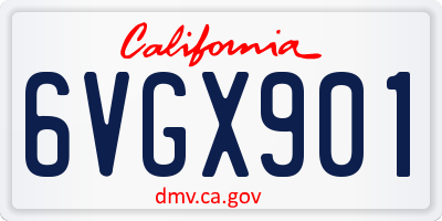 CA license plate 6VGX901