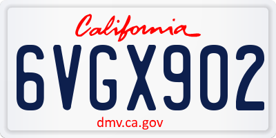 CA license plate 6VGX902