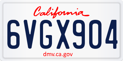 CA license plate 6VGX904