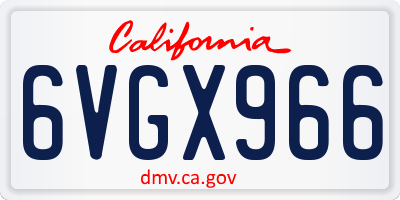 CA license plate 6VGX966