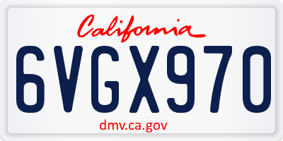 CA license plate 6VGX970