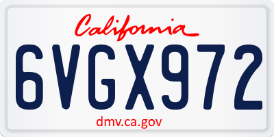 CA license plate 6VGX972