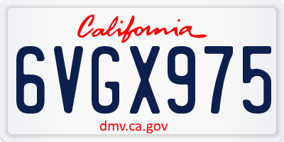 CA license plate 6VGX975