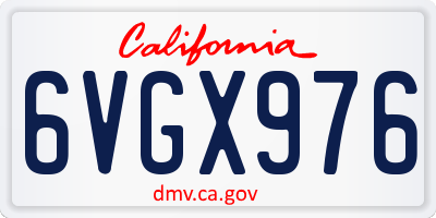 CA license plate 6VGX976