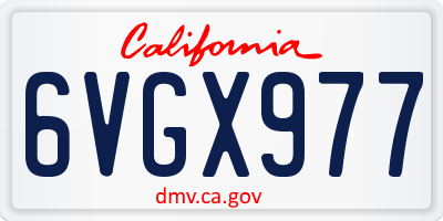 CA license plate 6VGX977