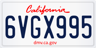 CA license plate 6VGX995