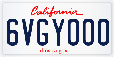CA license plate 6VGY000