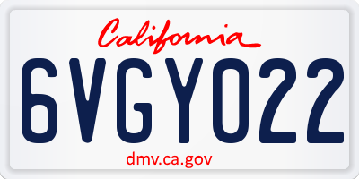 CA license plate 6VGY022