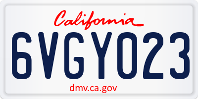 CA license plate 6VGY023