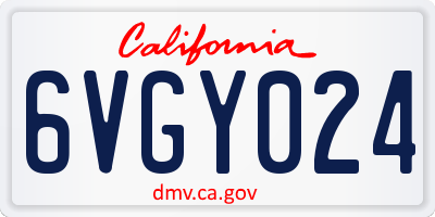 CA license plate 6VGY024