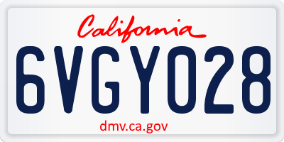 CA license plate 6VGY028