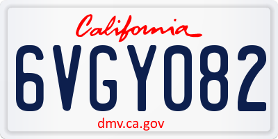 CA license plate 6VGY082