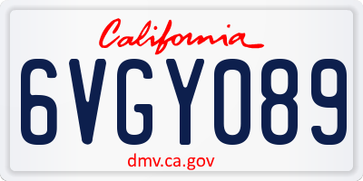 CA license plate 6VGY089