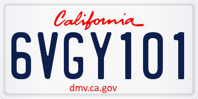CA license plate 6VGY101